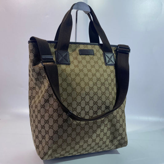 Gucci GG Canvas Tote Brown Trims