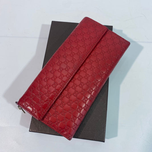 Gucci Microguccissima Continental Flap Wallet Red