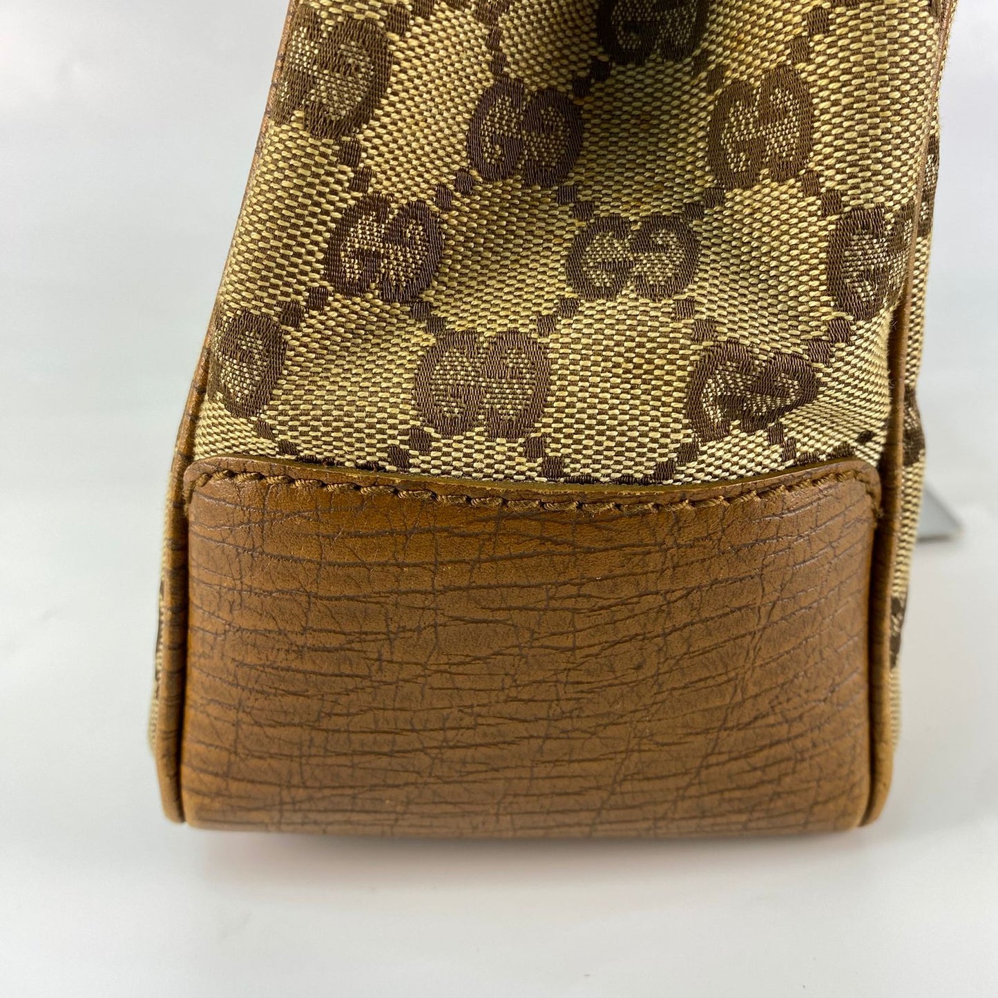 Gucci Bamboo GG Canvas Handbag Beige
