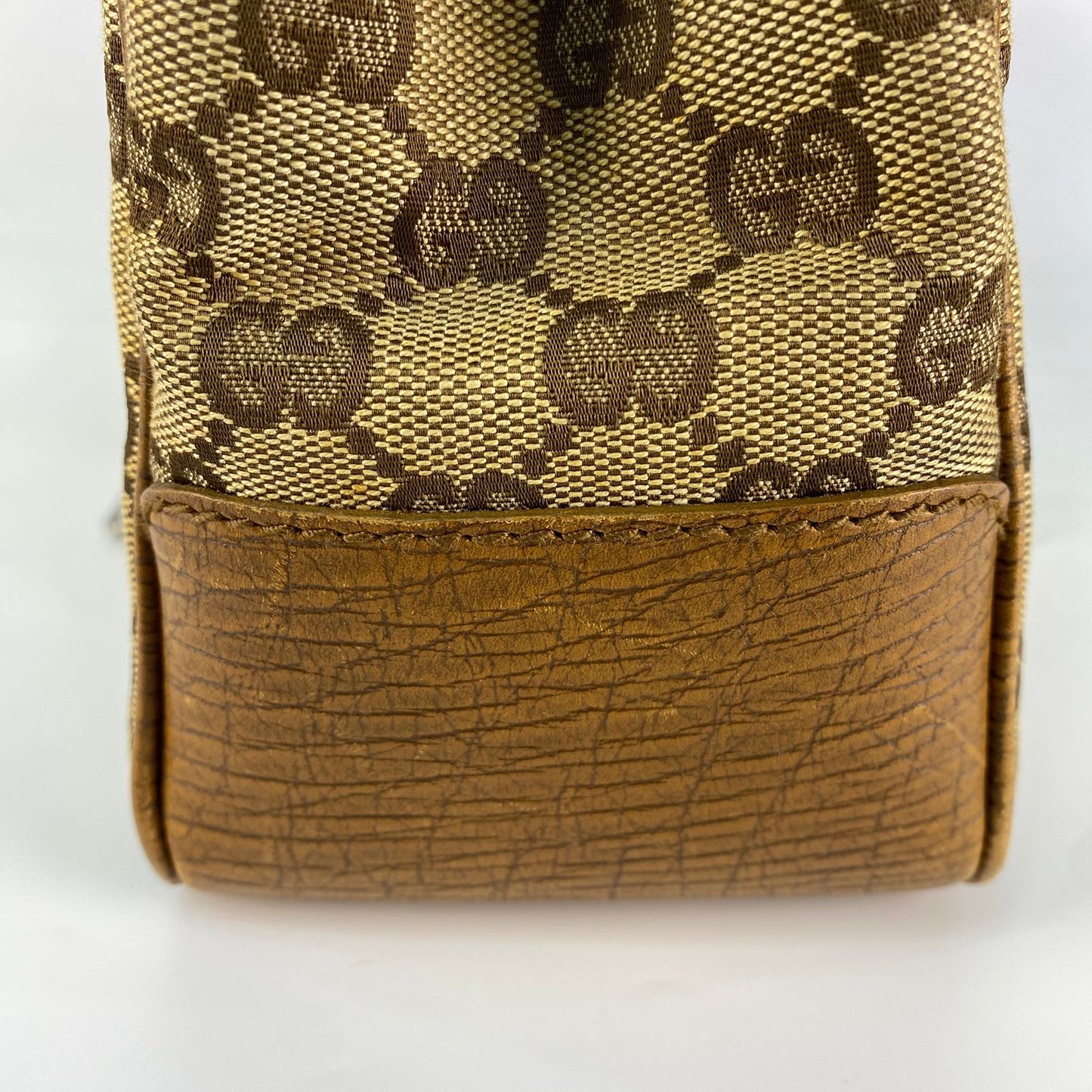 Gucci Bamboo GG Canvas Handbag Beige