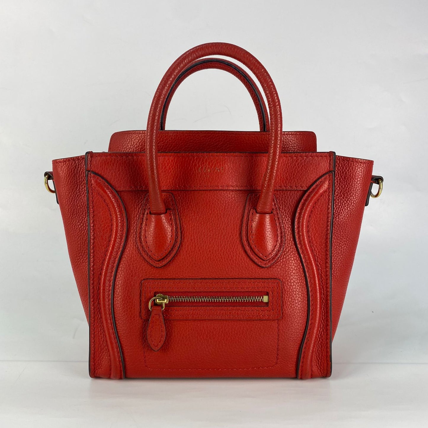 Celine Luggage Nano Red