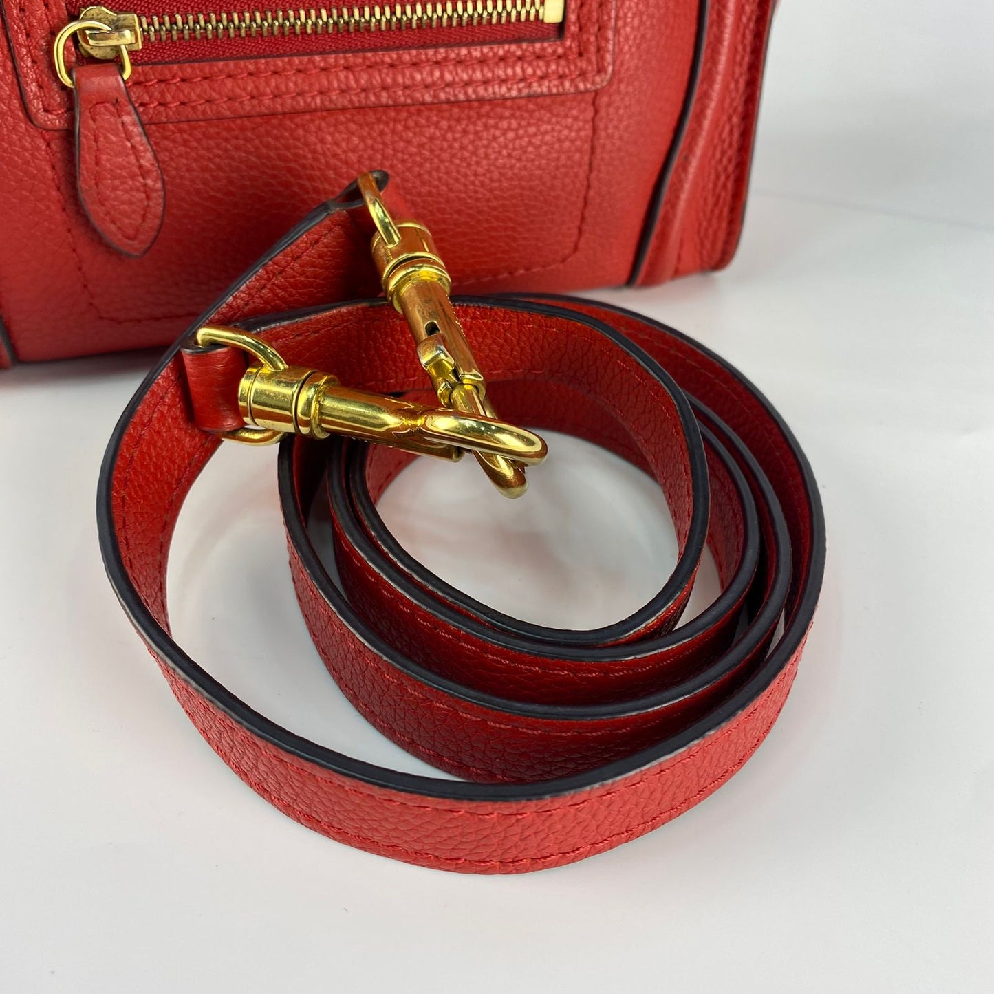 Celine Luggage Nano Red