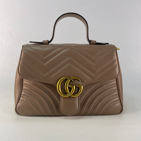 Gucci GG Marmont Small Top Handle Bag Biege