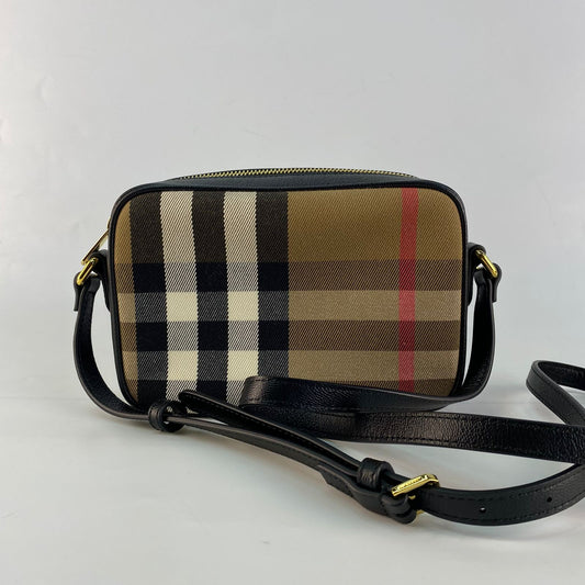 Burberry	Check Canvas Camera Bag