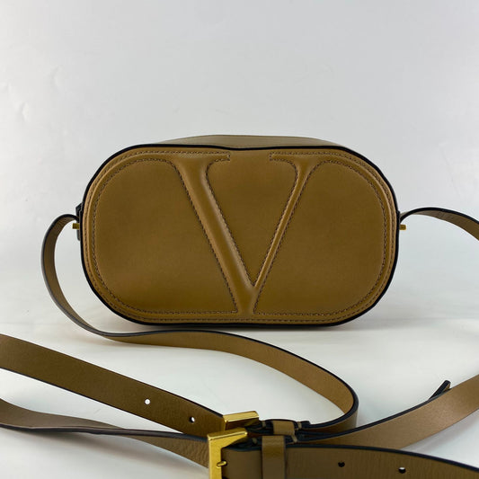 Valentino VLogo Walk Camera Bag Camel