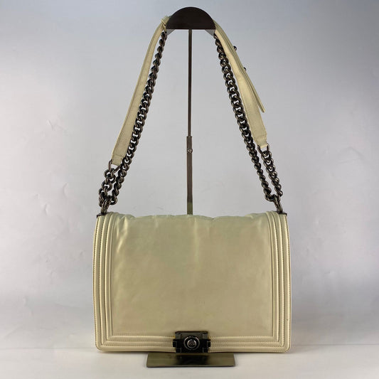 Chanel Boy Shoulder Bag White RHW