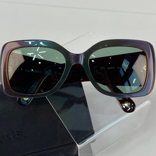 Chanel Amber Brown to Green Frame Sunglasses