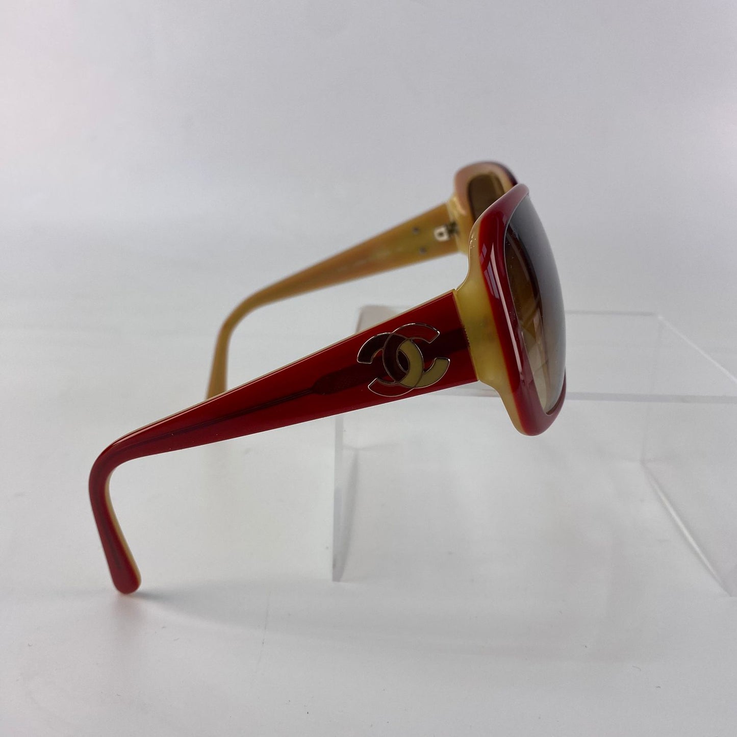 Chanel Oversized Red Frame Sunglasses