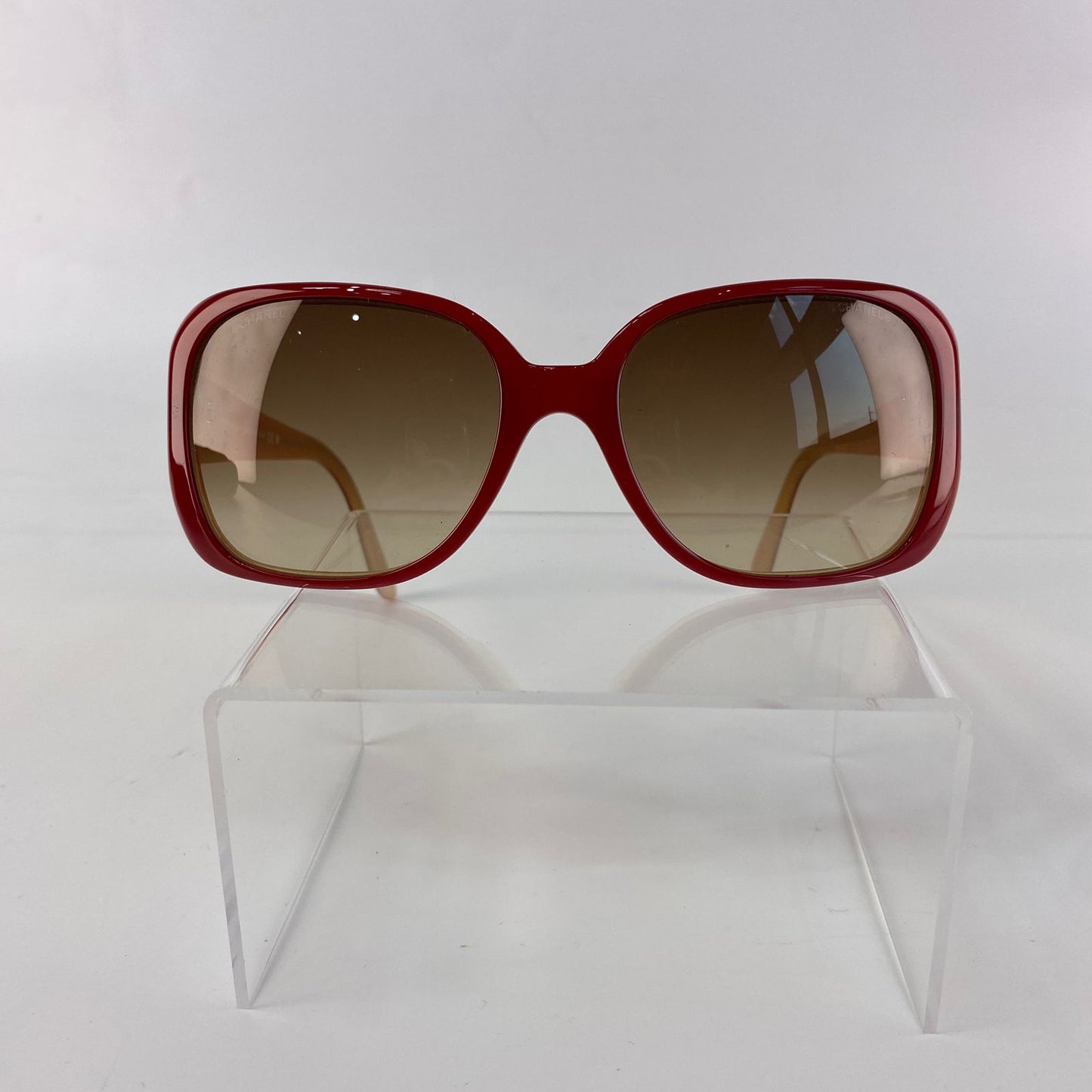 Chanel Oversized Red Frame Sunglasses