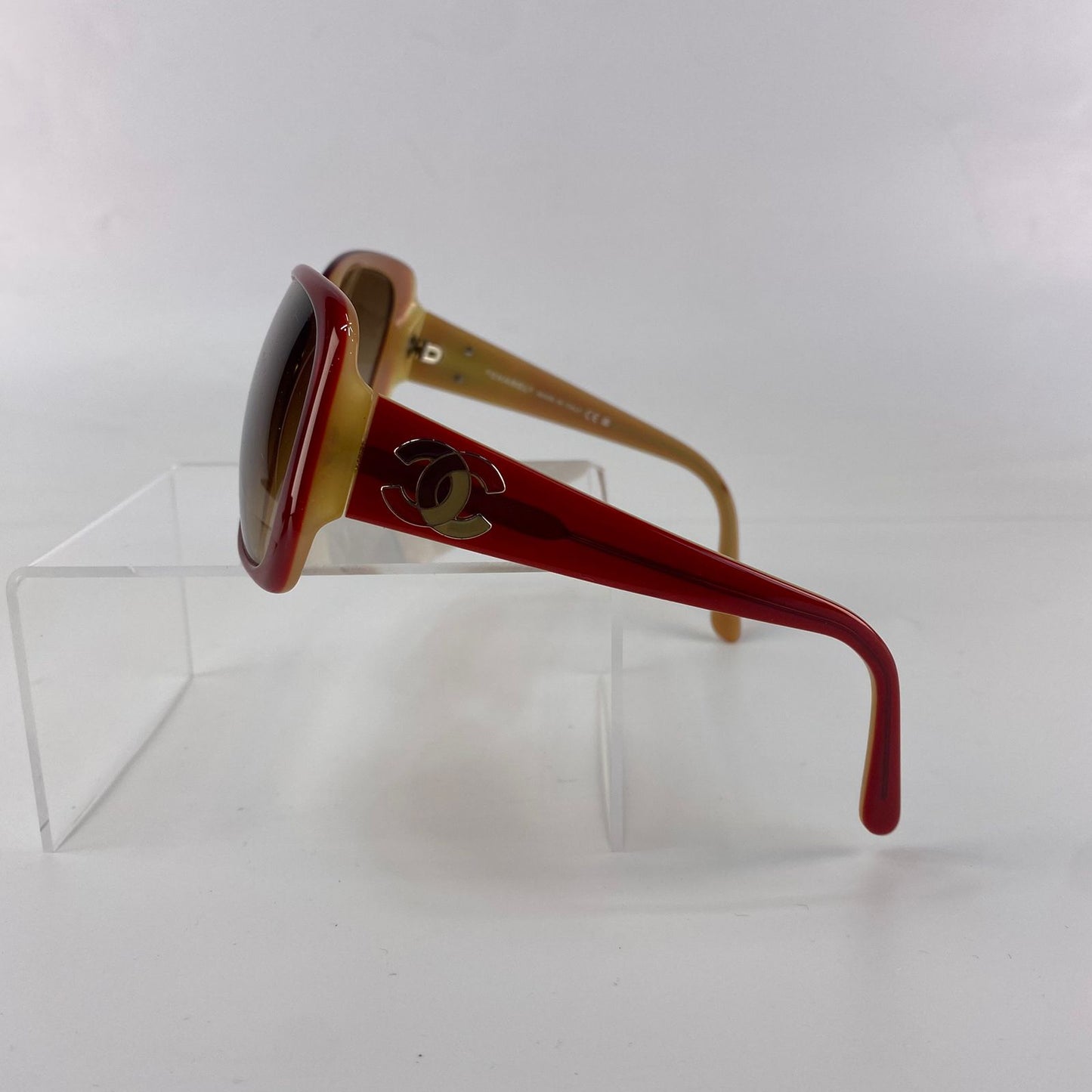 Chanel Oversized Red Frame Sunglasses
