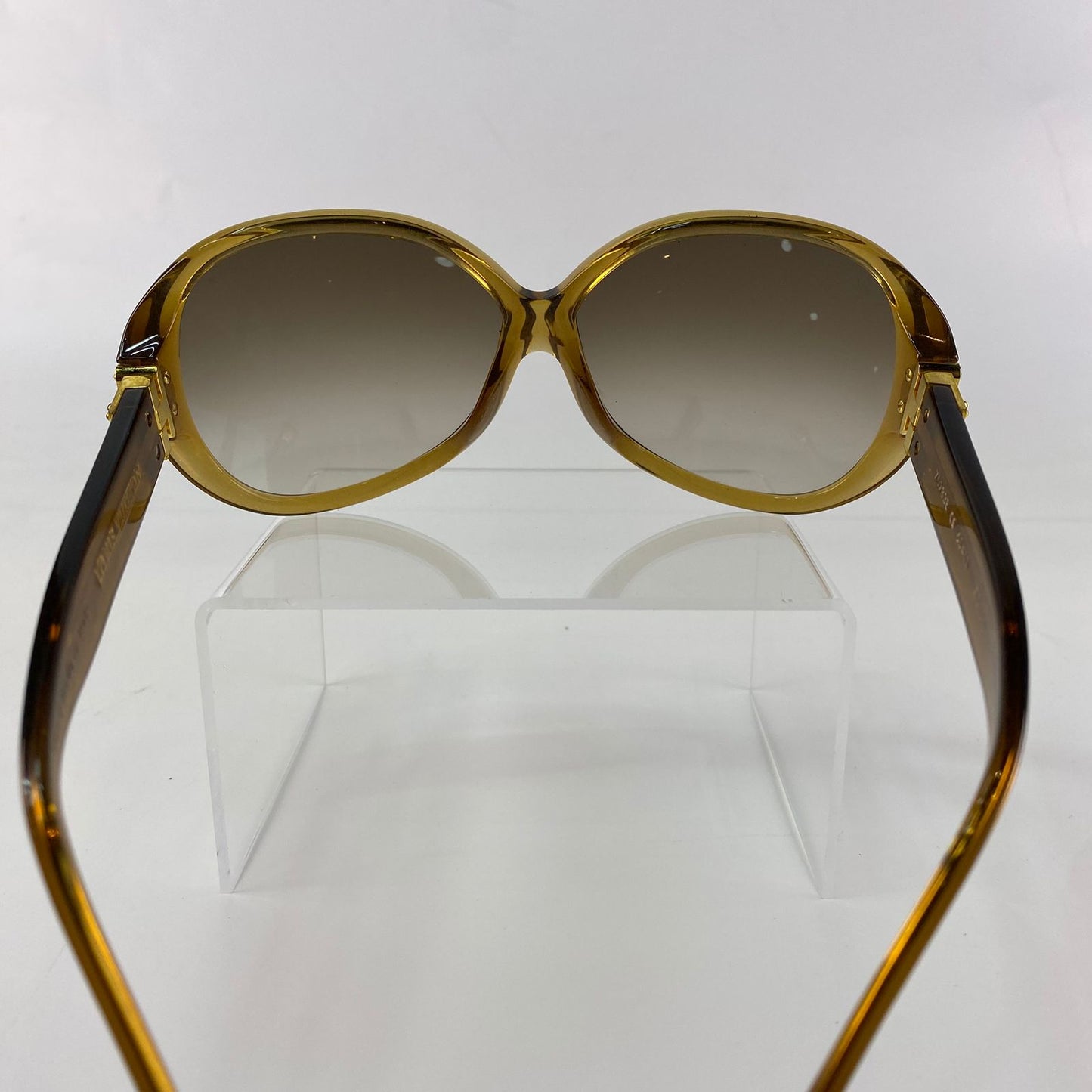 Louis Vuitton	Gold Glitter Round Sunglasses
