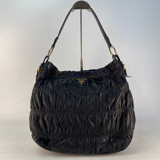 Prada Nappa Gaufre Shoulder Bag Black