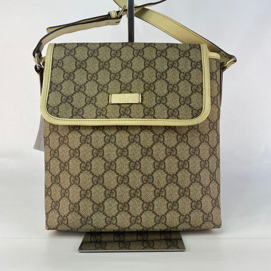 Gucci GG Supreme Messenger Bag White Trims