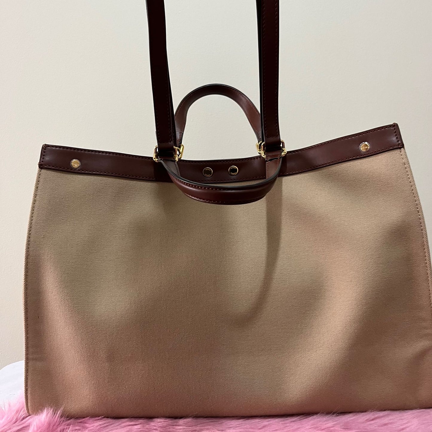 Fendi Peekaboo Tote Canvas – 10"H x 13"L x 5"W