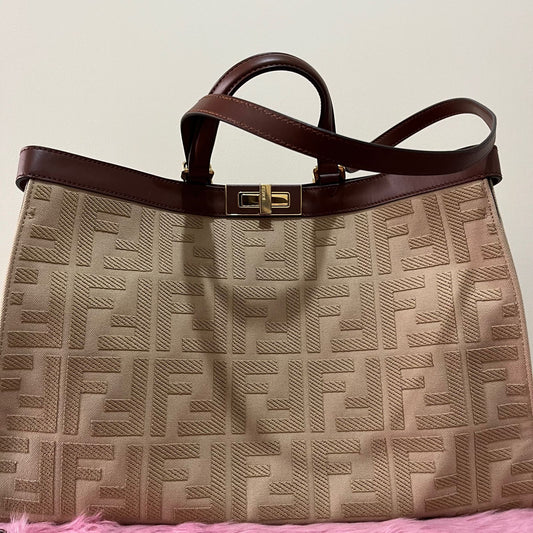 Fendi Peekaboo Tote Canvas – 10"H x 13"L x 5"W