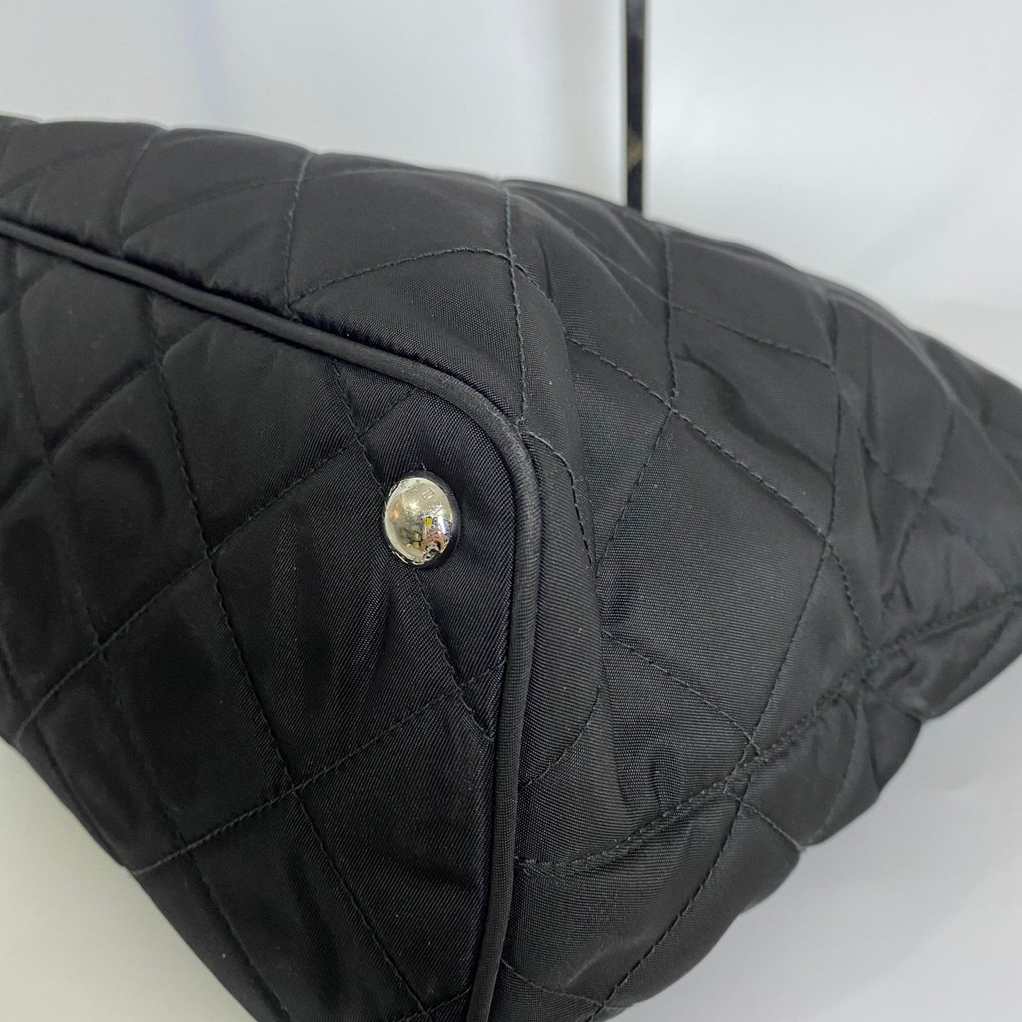 Prada Nylon Tote SIlver Hardware