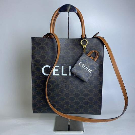 Celine Vertical Cabas Tote Brown Triomphe