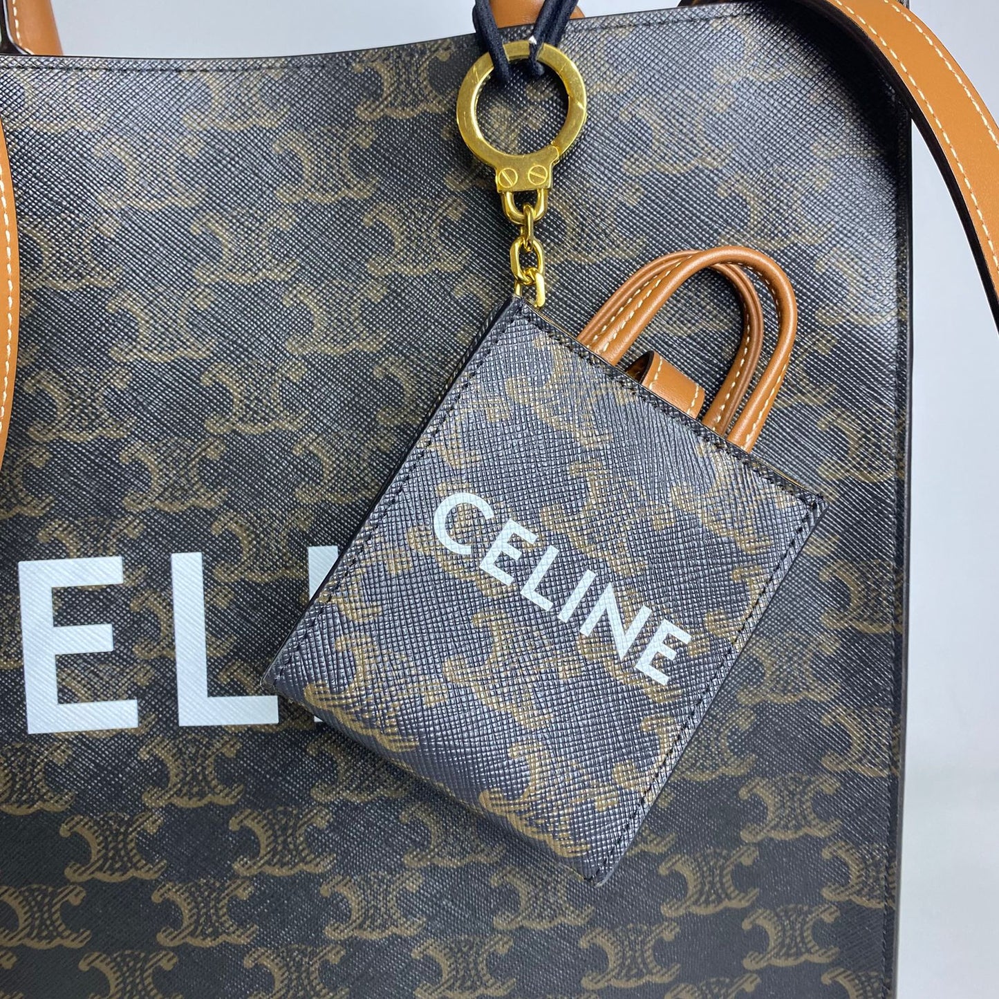 Celine Vertical Cabas Tote Brown Triomphe
