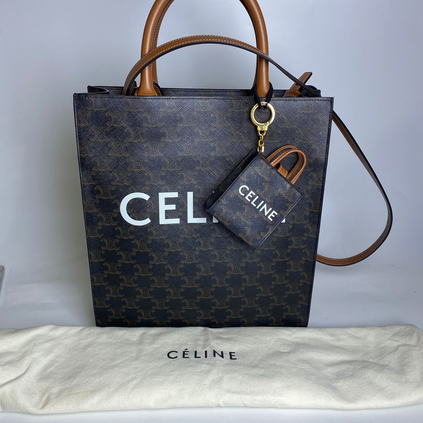 Celine Vertical Cabas Tote Brown Triomphe