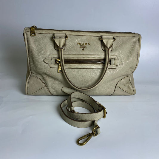 Prada Vitello Daino Tote Beige