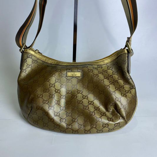 Gucci GG Supreme Canvas Handbag Gold Metallic