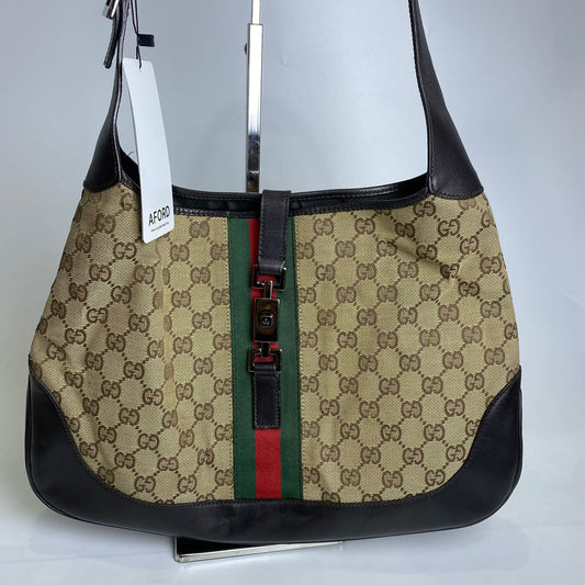 Gucci Sherry Line Jackie GG Canvas Black Trims