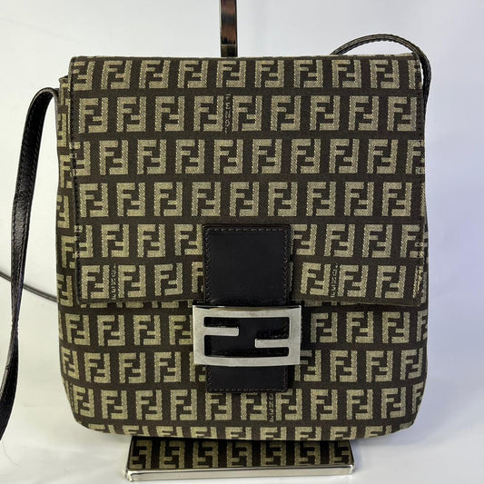 Fendi Zucchino Canvas Shoulder Bag