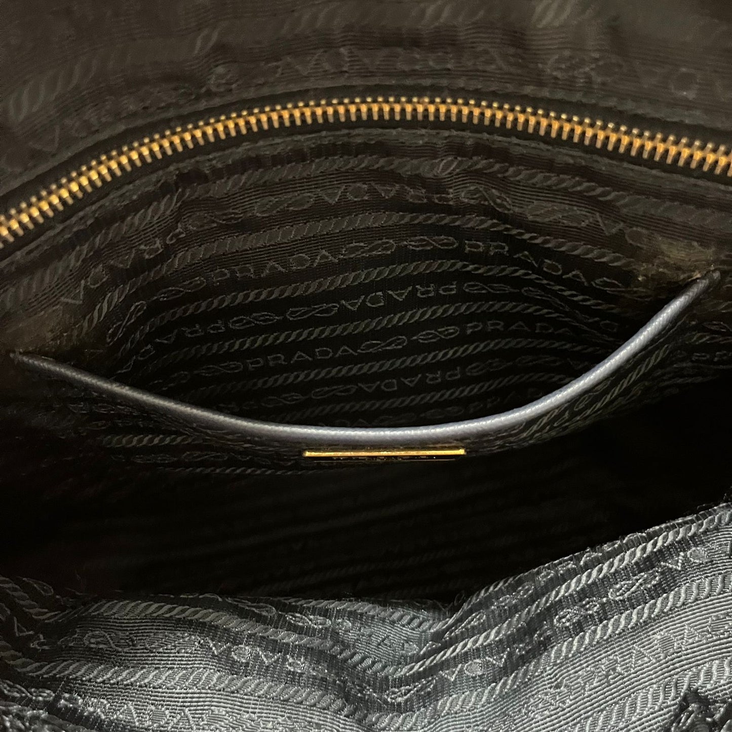 Prada Tessuto Saffiano Nylon 2-way Tote Navy Blue – 11"H x 13"L x 6"W