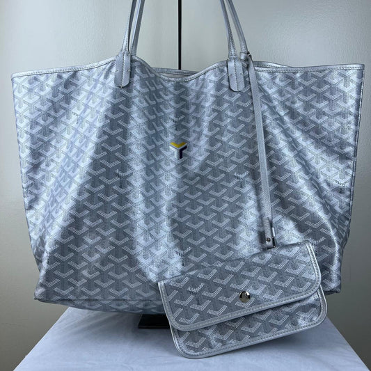Goyard St. Louis GM Tote – Silver – 13"H x 23"L x 7"W