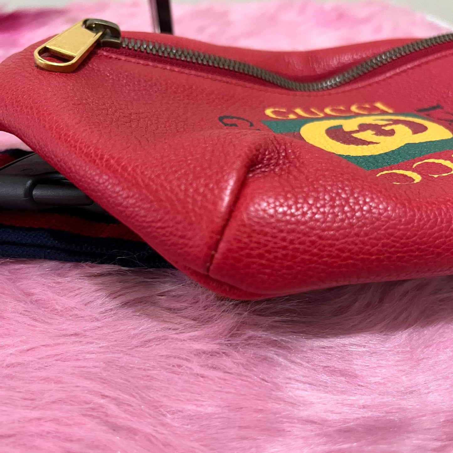 Gucci Beltbag Red – 5"H x 9"L x 3"W