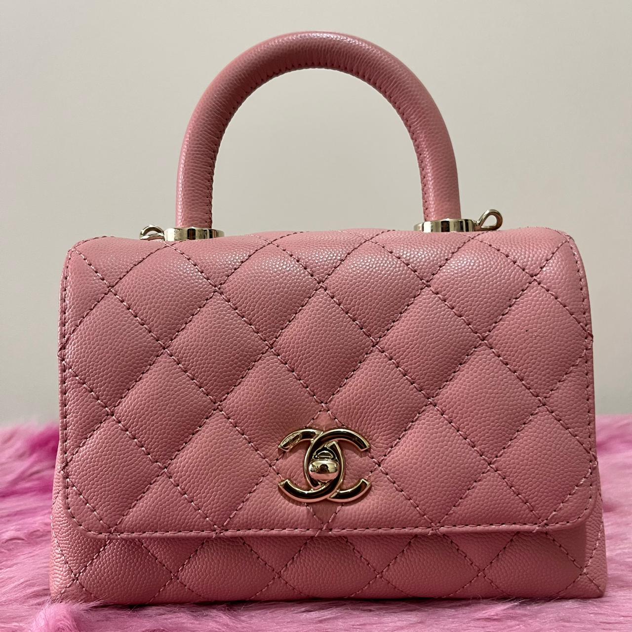 Coco Handle Bag – Light Pink 6.5"H x 9.5"L x 3"W