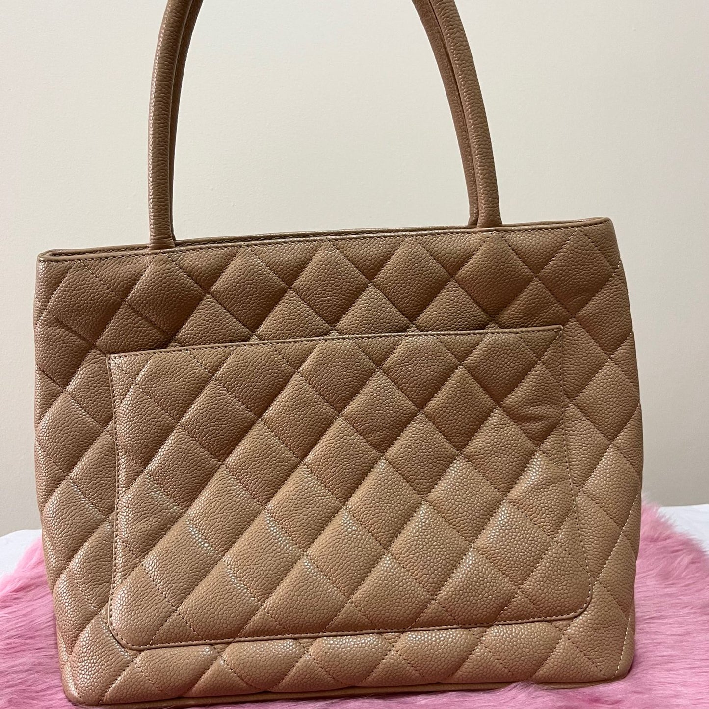 Chanel Medallion Tote Beige – 9.5"H x 12"L x 6"W