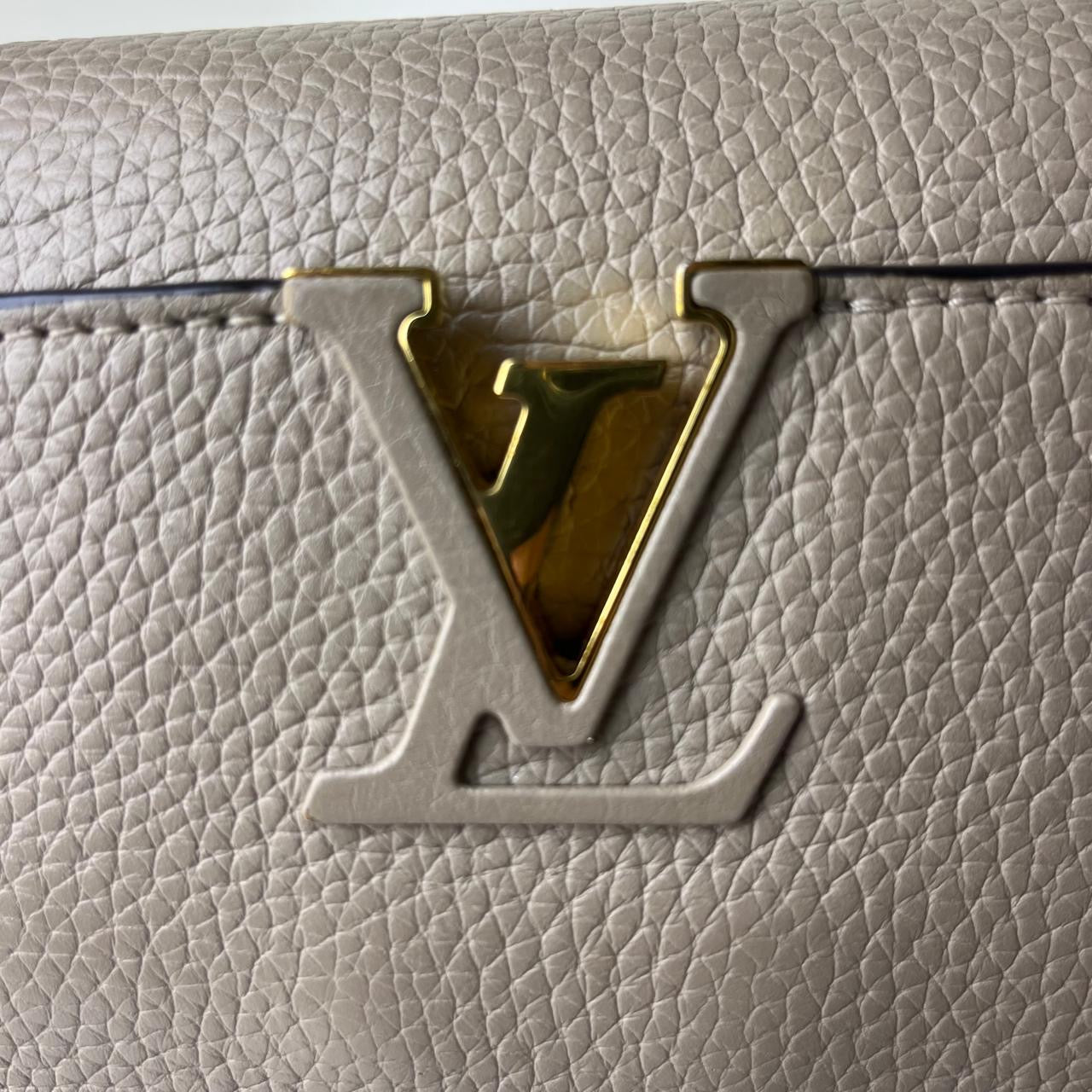 Louis Vuitton Capucine BB Galet – 5.5"H x 8.2"L x 2.8"W