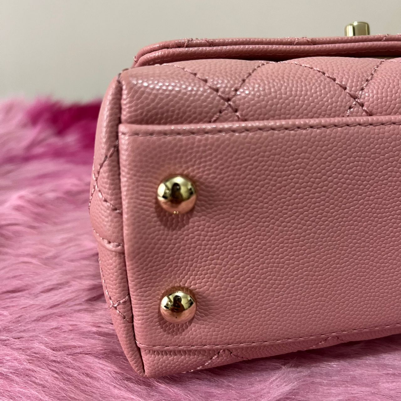 Coco Handle Bag – Light Pink 6.5"H x 9.5"L x 3"W