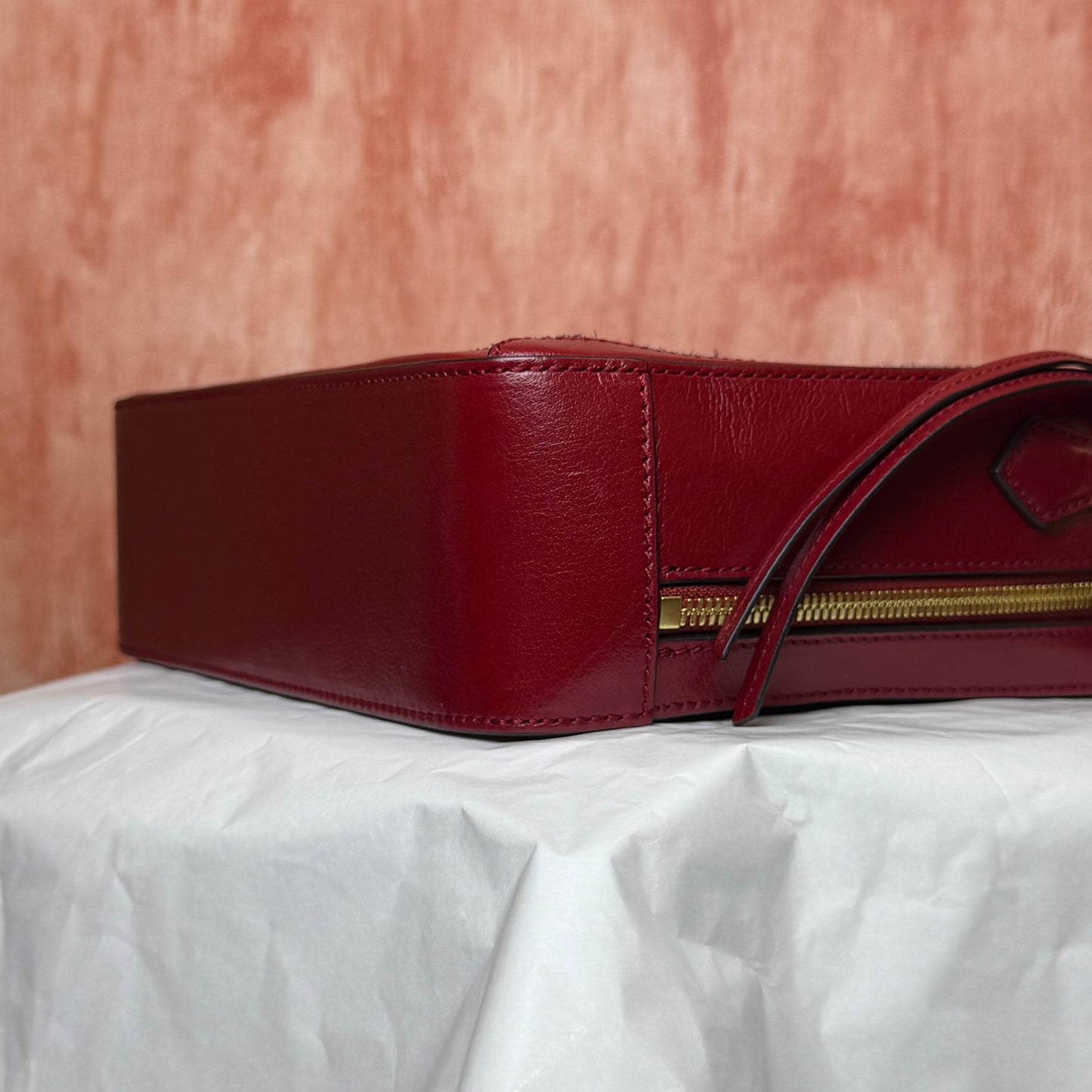Gucci Ophidia Web Suede Bag – Red