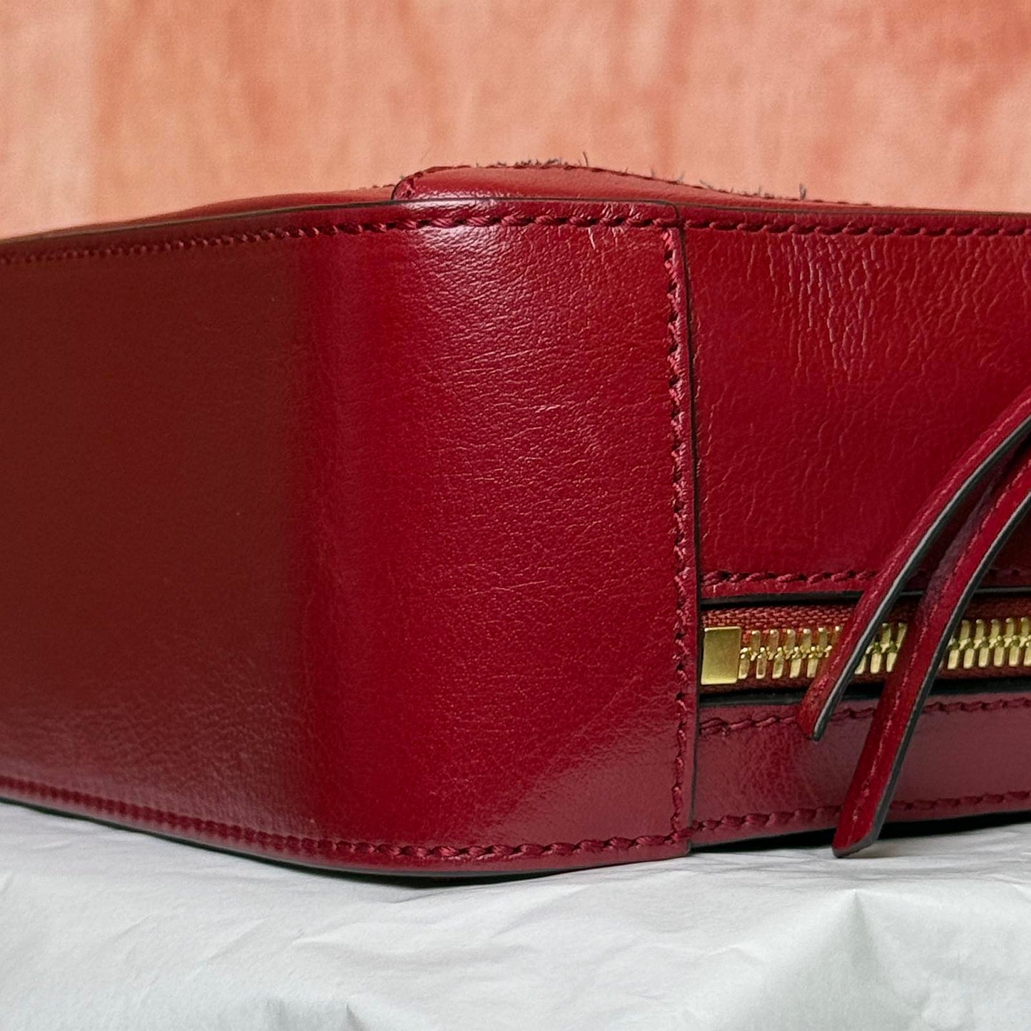 Gucci Ophidia Web Suede Bag – Red