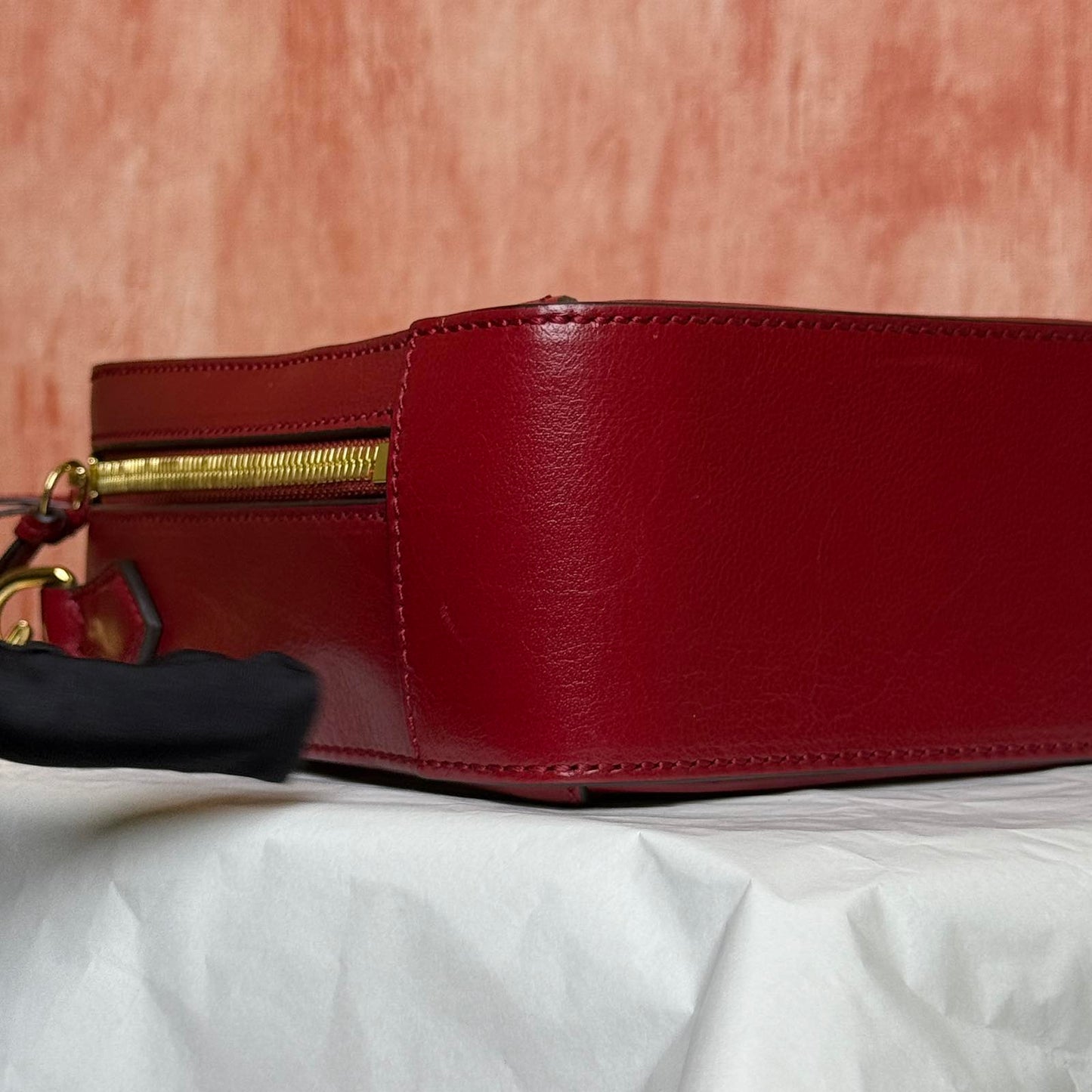 Gucci Ophidia Web Suede Bag – Red