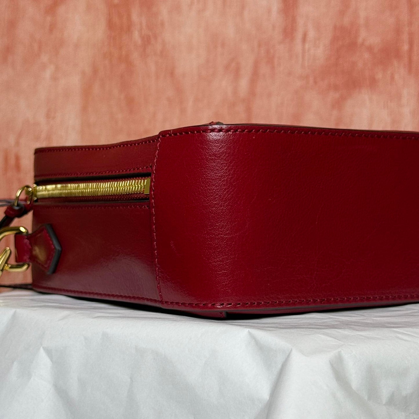 Gucci Ophidia Web Suede Bag – Red