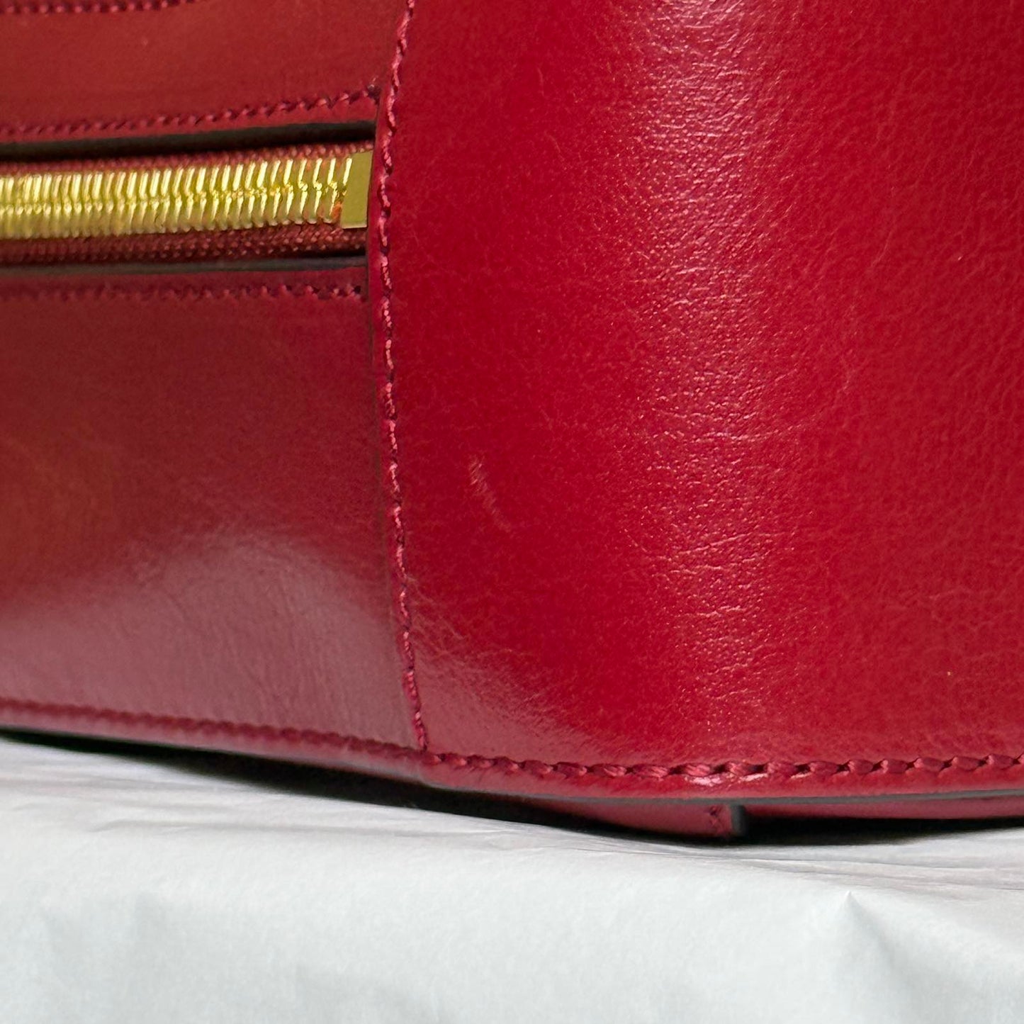 Gucci Ophidia Web Suede Bag – Red