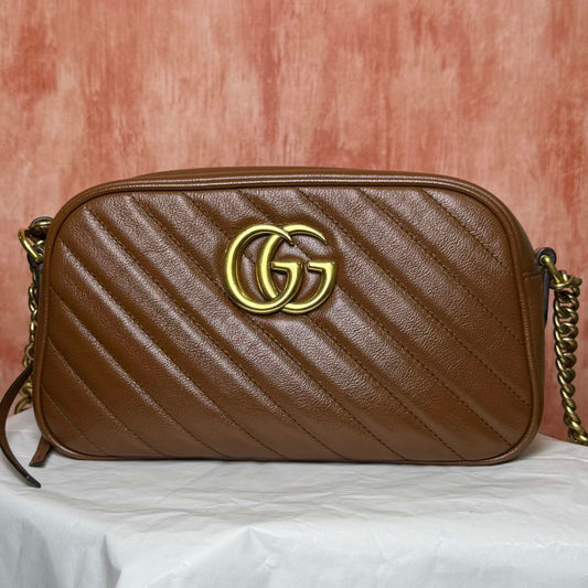 Gucci GG Marmont Small Shoulder Bag - Caramel