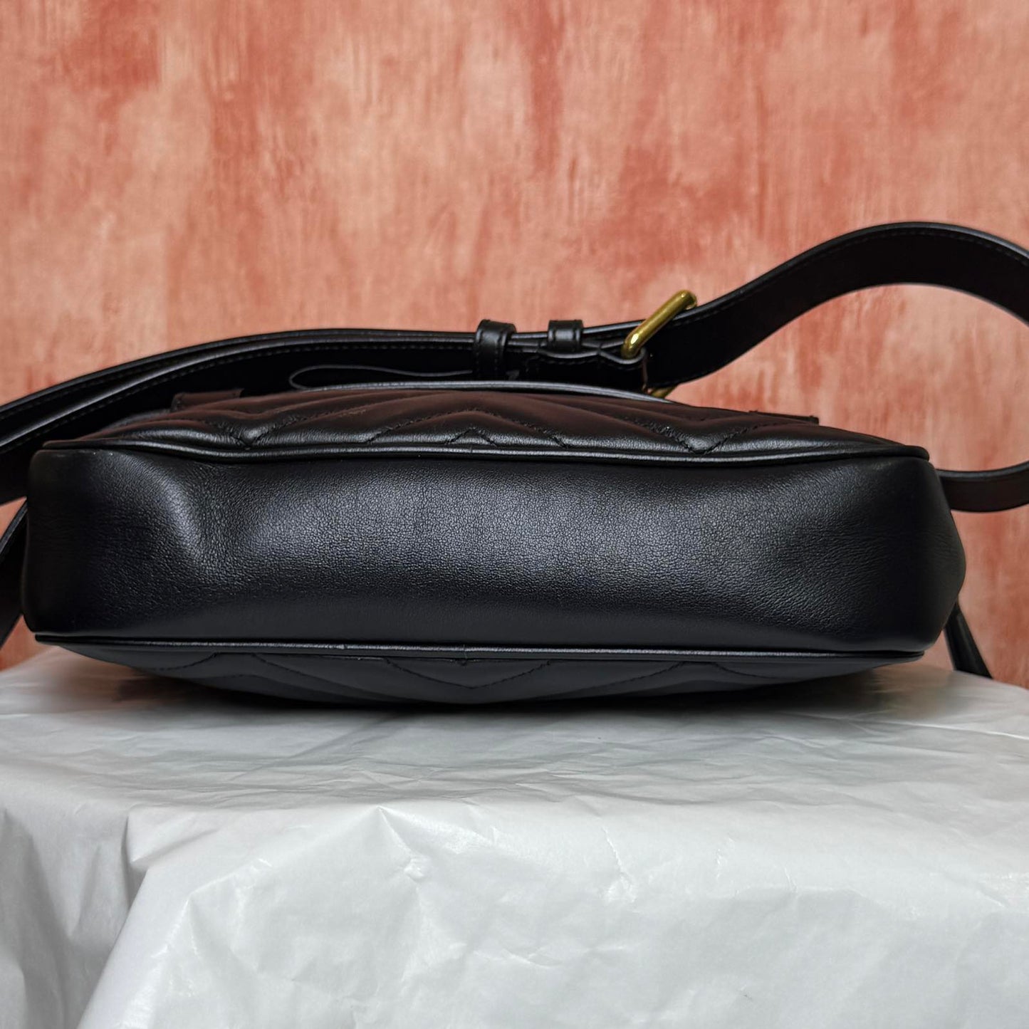 GG Marmont Square Belt Bag - Black 6.5"H x 9.5"W