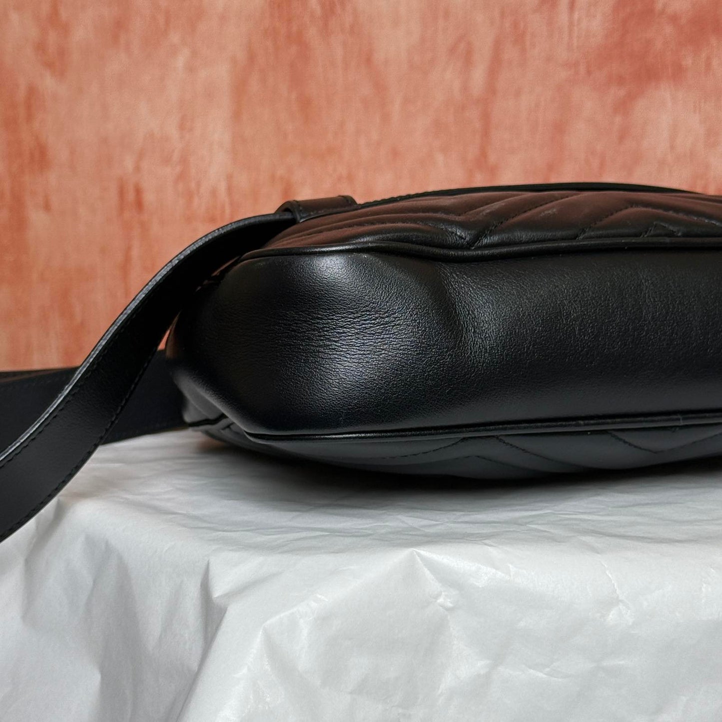 GG Marmont Square Belt Bag - Black 6.5"H x 9.5"W