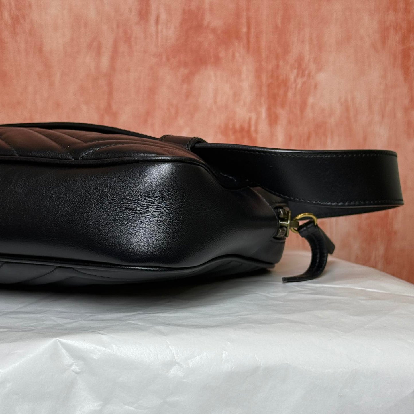 GG Marmont Square Belt Bag - Black 6.5"H x 9.5"W