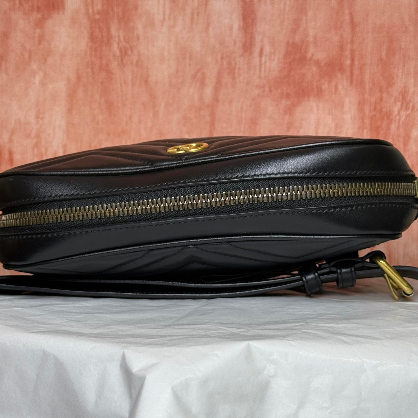 GG Marmont Square Belt Bag - Black 6.5"H x 9.5"W