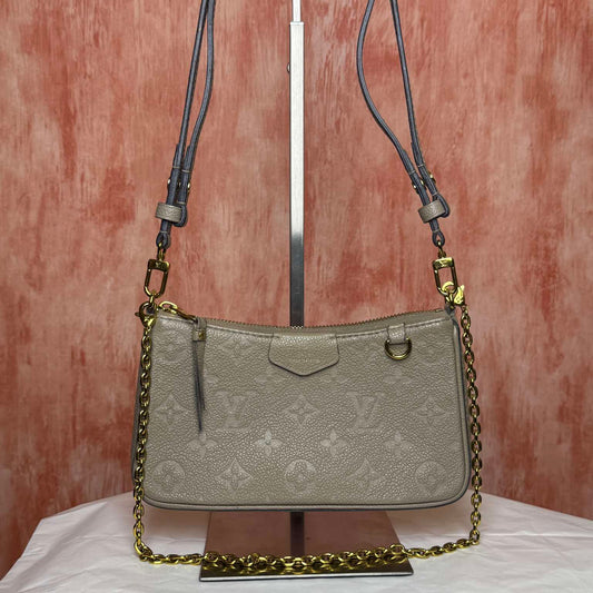 Louis Vuitton	Easy Pouch On Strap I Monogram Empreinte I Etoupe Grey - 7.48"L x 4.53"H x 1.18"W