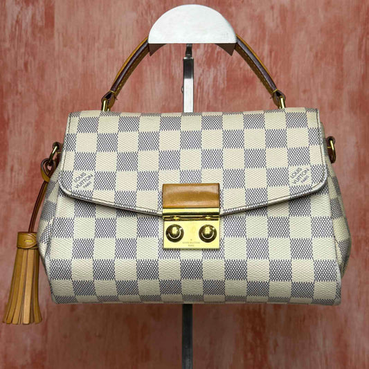 Louis Vuitton	Croisette Damier Azur - White and Blue 9.45"L x 6.69"H x 3.74"W
