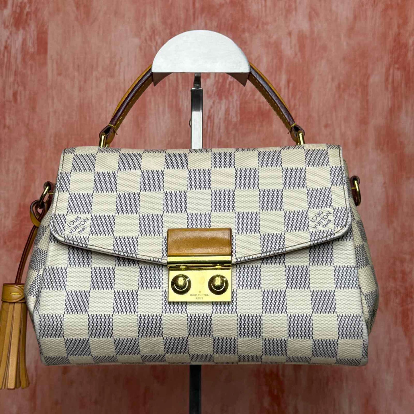 Louis Vuitton	Croisette Damier Azur - White and Blue 9.45"L x 6.69"H x 3.74"W