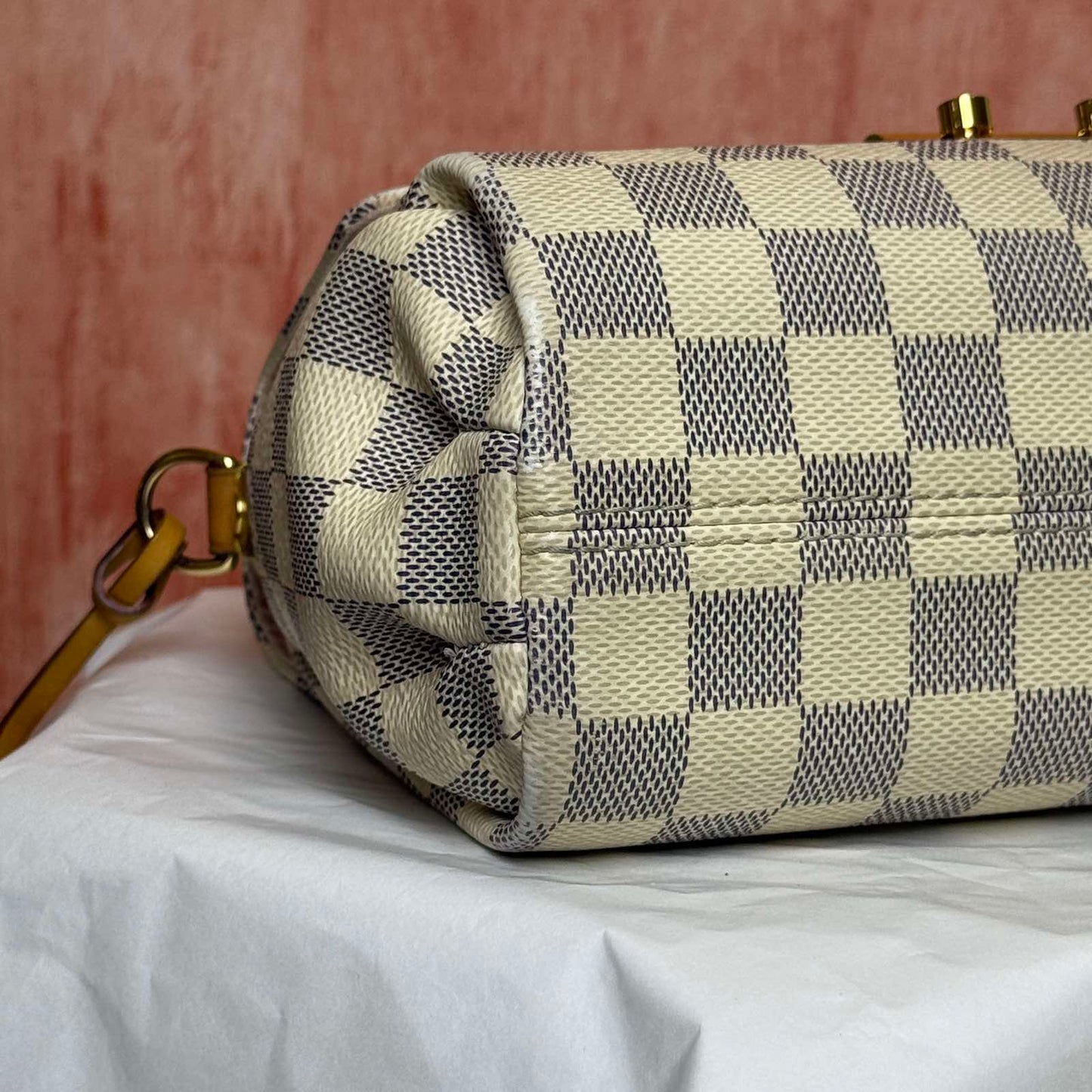 Louis Vuitton	Croisette Damier Azur - White and Blue 9.45"L x 6.69"H x 3.74"W