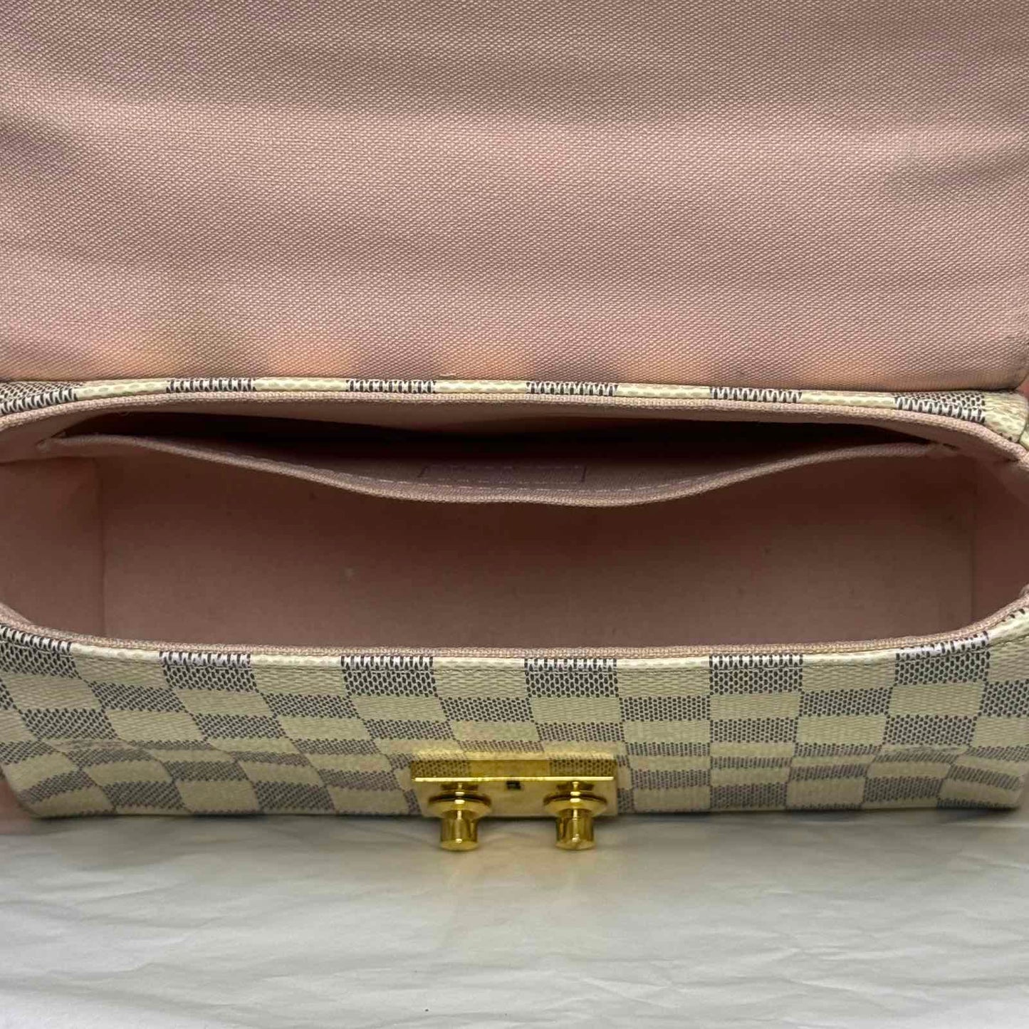 Louis Vuitton	Croisette Damier Azur - White and Blue 9.45"L x 6.69"H x 3.74"W