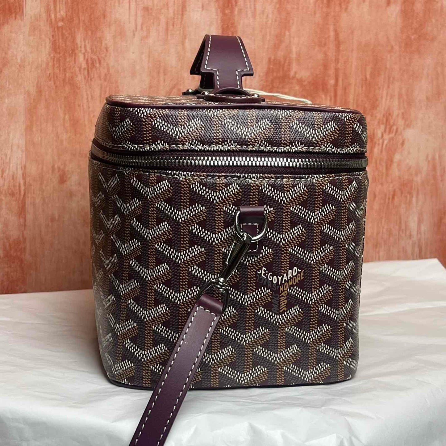 Goyard Muse Vanity Case - Maroon 8"L x 9"H x 5.5"W